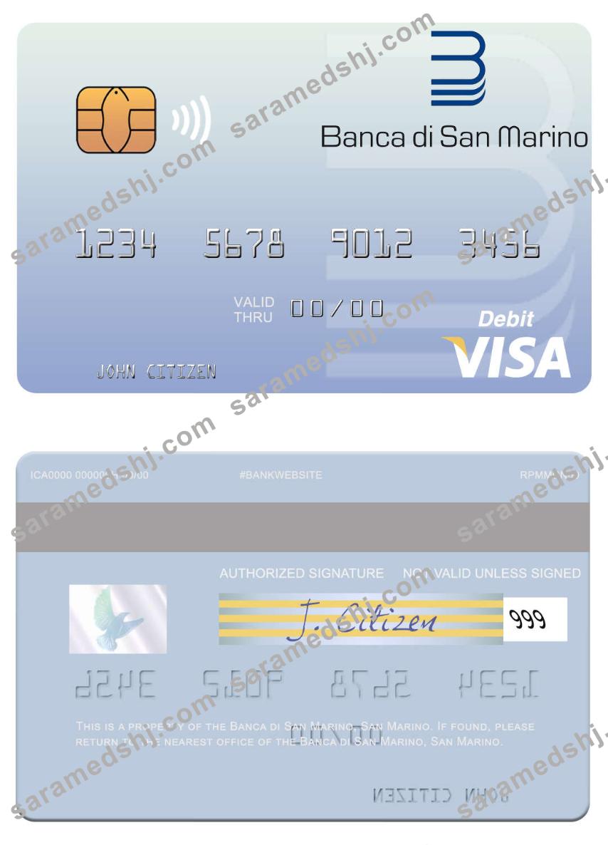 San Marino Banca di San Marino visa debit card
